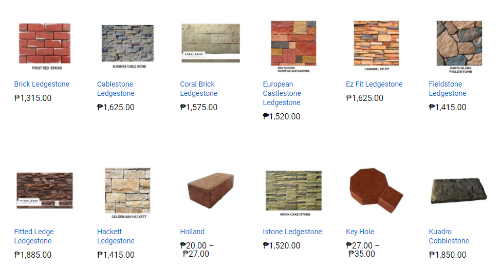 Bricks and other finishing products